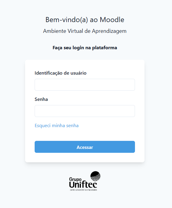 Tela de Login do Moodle / AVA